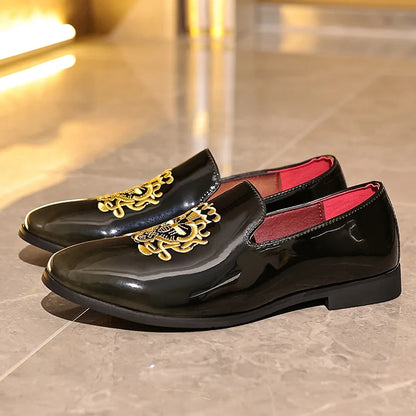 New Hot Selling Large Size 40-48 Embroidered Business Casual Breathable Men's Leather Shoes