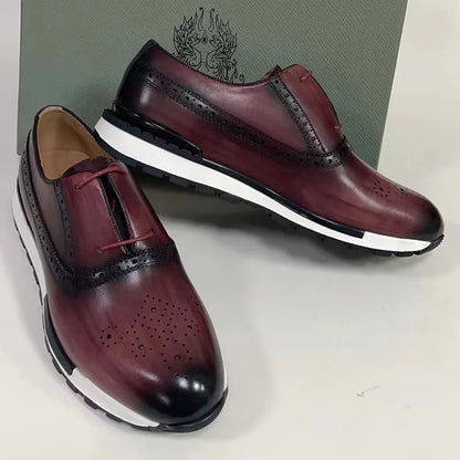 Men's Retro Style British Oxford Wedding Dress Shoes Comfortable Genuine Leather Business Formal for Autumn Season