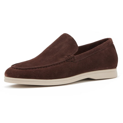 Men's Suede Cow Leather Penny Loafers Slip-On Flats Moccasins Casual Shoes Peas Comfortable Footwear