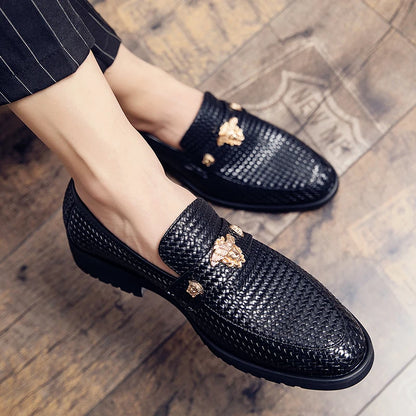 New Products 2025 British Men's Leather Dress Shoes Driving Casual Black Formal Shoes for Wedding Party