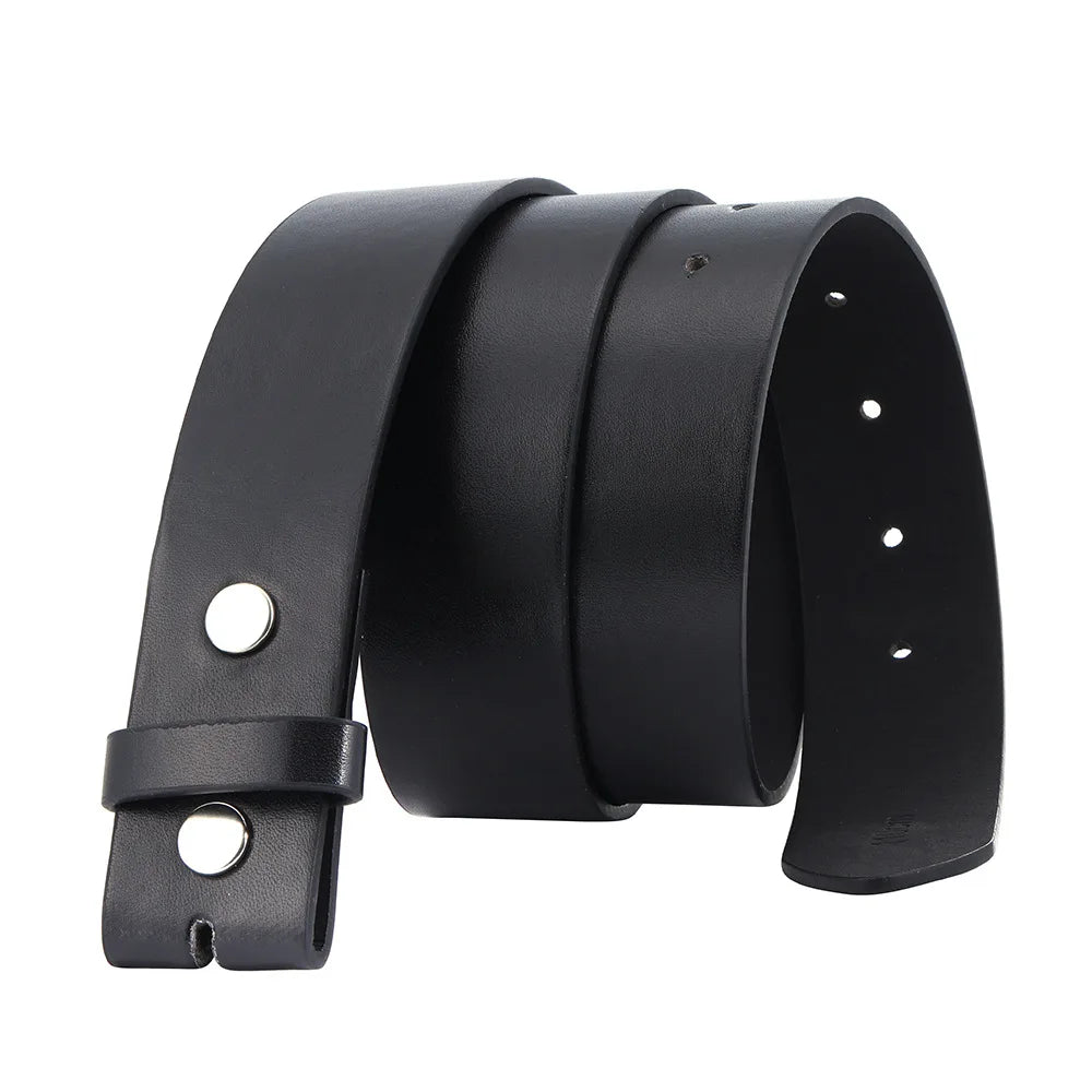 Wholesale Custom Men's Pu Black Brown Leather Belts Snap on Strap Without Buckle Top Quality in Stock Free Sample