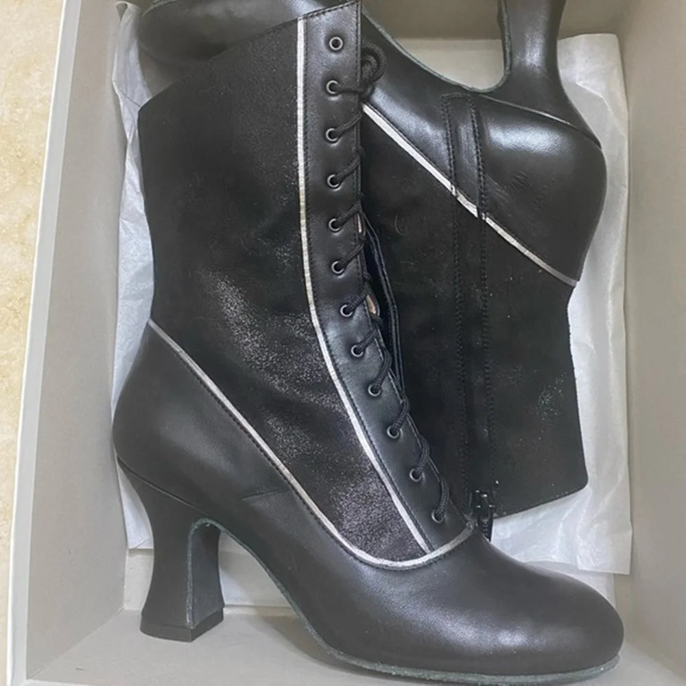 Robyn Hurder Customized Women's High Quality Dance Boots 2.8 Inch Thick  Heel Soft Leather Sole New Design Style All Stock Sizes