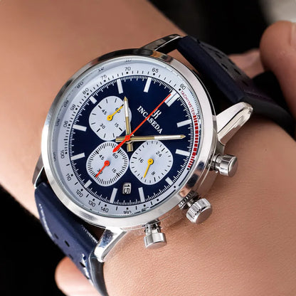 INCASEDA 6034 Cheap Chinese Man Quartz Watch Costume Genuine Leather Band Luminous Chronometer Concise Sports Watch Design