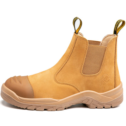 Slip on Steel Toe Fashion Water Resistant Breathable Leather Anti-smashing Anti-puncture Safety Shoes for Men Mining