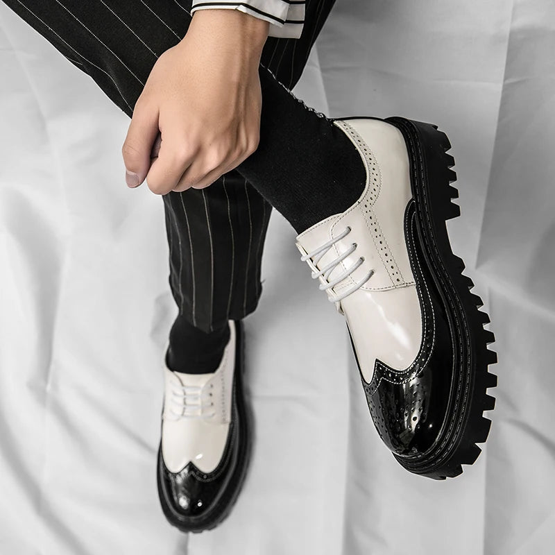 Slip-On Men's Loafers Shoes Cow Leather Solid Comfortable Hard-Wearing Platform Casual Dress Shoes Oxfords Spring Summer Autumn