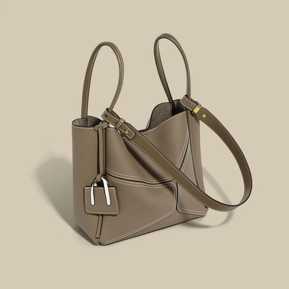 Manufacturer Real Cowhide Leather Woman Tote Bag Large Capacity Shoulder Bags Women Crossbody Handbags