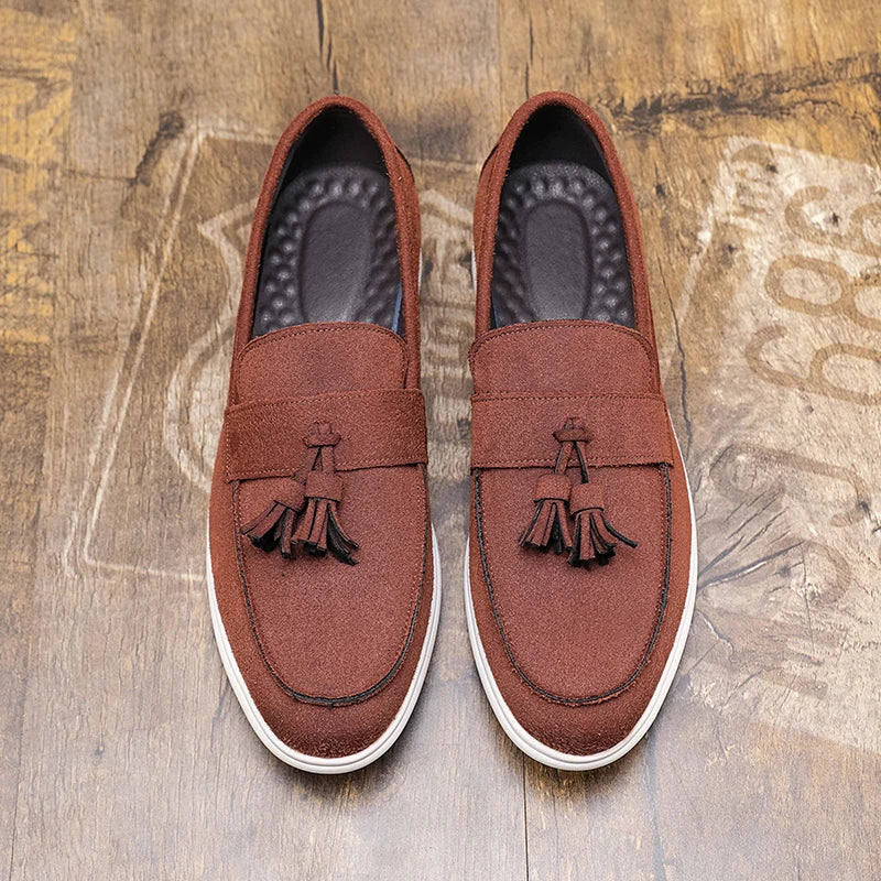 Classic Suede Leather Men's Casual Slip-on European Style Men Classy Fashion Men's Dress Loafer Shoes Business Oxfords