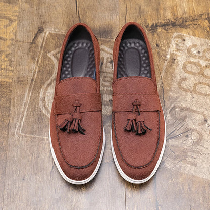 Classic Suede Leather Men's Casual Slip-on European Style Men Classy Fashion Men's Dress Loafer Shoes Business Oxfords