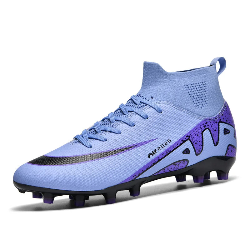 High Quality Football Socks Soccer Children's Unisex Anti-Slip Football Shoes with Synthetic Leather Upper for Grass Training
