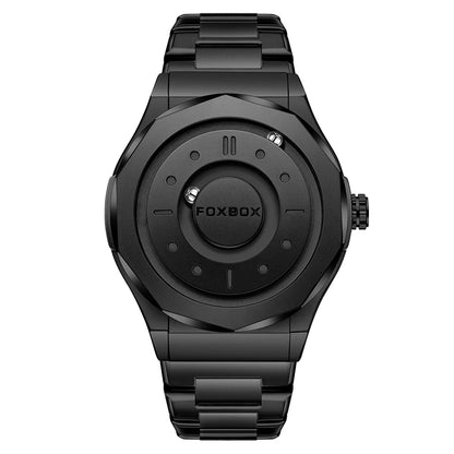 For FB0091 43mm Dial Gray Leather Men's Cartoon Simple Magnetic Levitation Watch with 3D Floating Ball Waterproof Gift Box