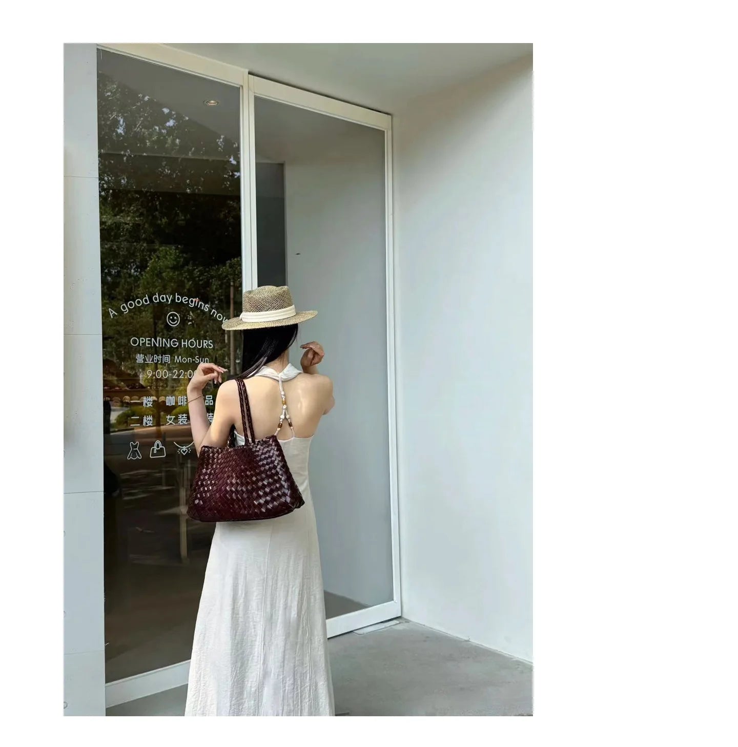 Luxury Tanned Cowhide Genuine Braided Leather Woven Shoulder Bags Large Capacity Soft Hand-woven  Women's Bags with Cotton Pouch