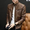OEM Autumn Winter New Products Men Casual Outwear Stand Collar Faux Leather Motorcycle Jackets Youth Slim PU Coats
