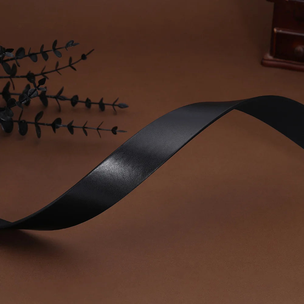 Wholesale Custom Men's Pu Black Brown Leather Belts Snap on Strap Without Buckle Top Quality in Stock Free Sample