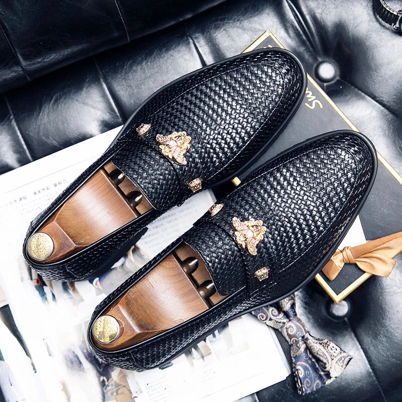 New Products 2025 British Men's Leather Dress Shoes Driving Casual Black Formal Shoes for Wedding Party