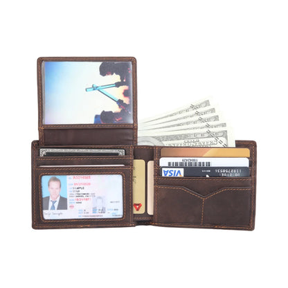 Laser Engraving Custom Logo Black High Grade 100% Real Genuine Cowhide Napa Leather Wallet Gift Wallet Set for Men