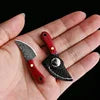 YATONG Mini Outdoor Multi-Functional Knife Set OEM 3Cr13 Stainless Steel Blade Wood Handle DIY Grade Scabbard Keychain Leather 1