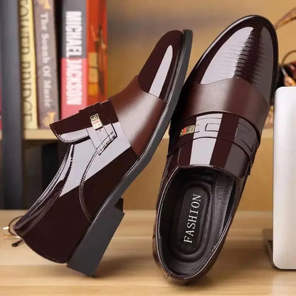 Men's Genuine Leather Lace-up Business Formal Shoes Comfort Wedding Shoes Autumn Black Casual Youth Versatile