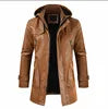 M-4XL New Men's Mid-length Leather Jacket Korean Version Youth Large Size PU Leather Windbreaker Men's Jacket
