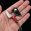 YATONG Mini Outdoor Multi-Functional Knife Set OEM 3Cr13 Stainless Steel Blade Wood Handle DIY Grade Scabbard Keychain Leather 1
