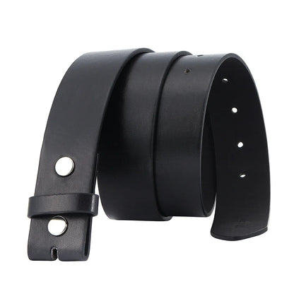 Wholesale Custom Men's Pu Black Brown Leather Belts Snap on Strap Without Buckle Top Quality in Stock Free Sample