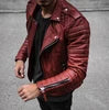 OEM Service Popular Selling Fashion Men Casual Leather Plus Size Jacket Solid Color Long Sleeve PU Brown Slim Coat