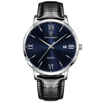 POEDAGAR 826 Men's Watches Top Reloj Luxury Men Wrist Watch Leather Quartz Watch Sports Waterproof Male Business Date Clock