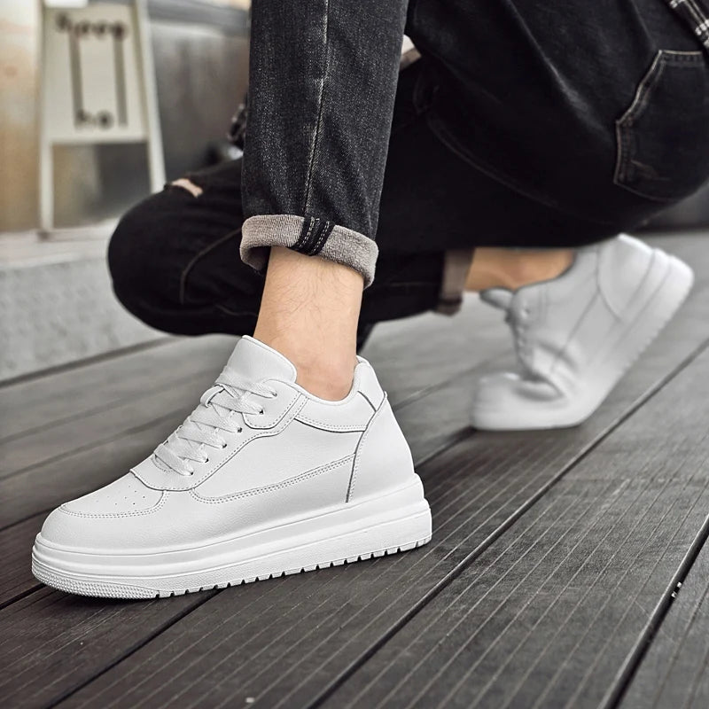 Genuine Leather Heighening Elevator Shoes Height Increase Shoe Men Insole 6 8CM Men Sneakers Sport Zapatos Para Hombre