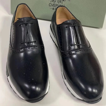 Men's Retro Style British Oxford Wedding Dress Shoes Comfortable Genuine Leather Business Formal for Autumn Season