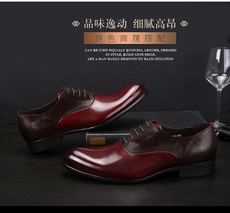 S0394X           Men's Business Suit British Style Genuine Leather Matte Wedding Handmade Oxford Shoes Pointed Toe