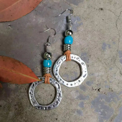 leather Earrings big leather Earrings Spiral Shell leather earrings Bohemia Earring