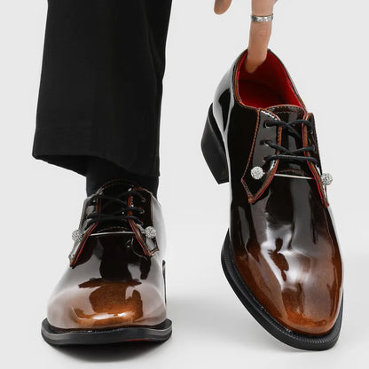25165 Good Quality New Black Business Men Leather Shoes Fashion square Toe Men Dress Shoes