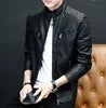 OEM Autumn Winter New Products Men Casual Outwear Stand Collar Faux Leather Motorcycle Jackets Youth Slim PU Coats