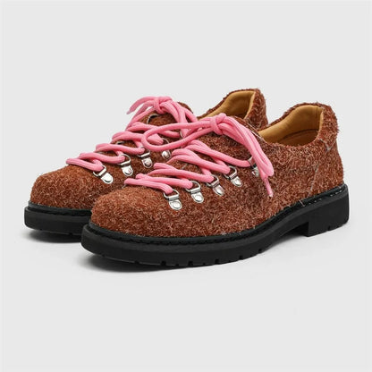 New Design Thick Sole Pointed Toe Faux Suede Leather Derby Shoes Classic Durable Height Increasing Dress Shoes