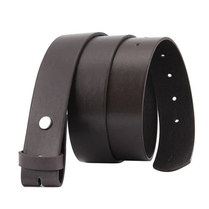Wholesale Custom Men's Pu Black Brown Leather Belts Snap on Strap Without Buckle Top Quality in Stock Free Sample