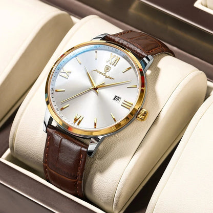 POEDAGAR 826 Men's Watches Top Reloj Luxury Men Wrist Watch Leather Quartz Watch Sports Waterproof Male Business Date Clock