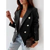 Wholesale Women Fashion PU Leather Jackets Coat Suit Europe Long Sleeve Double-breasted Button Lady Women's Clothes Jacket