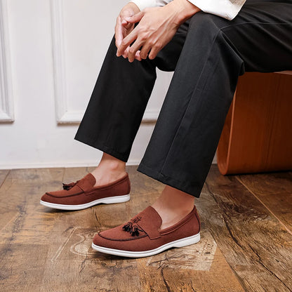 Classic Suede Leather Men's Casual Slip-on European Style Men Classy Fashion Men's Dress Loafer Shoes Business Oxfords