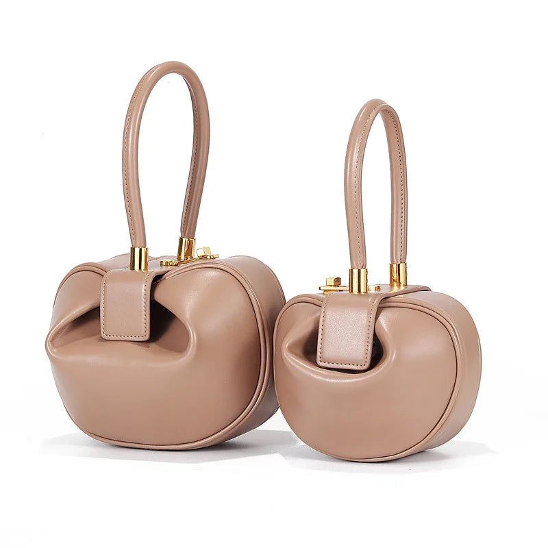 Luxury Ostrich Pattern Genuine Leather Handbag Women Large Capacity Dumpling Bag Designer Soft Cowhide Tote Sac a Main