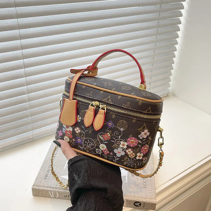 Top-Tier Designer Luxury Vanity Bag Genuine Leather Cowhide Multi-color Flower Monogram Handbag Crossbody Bag