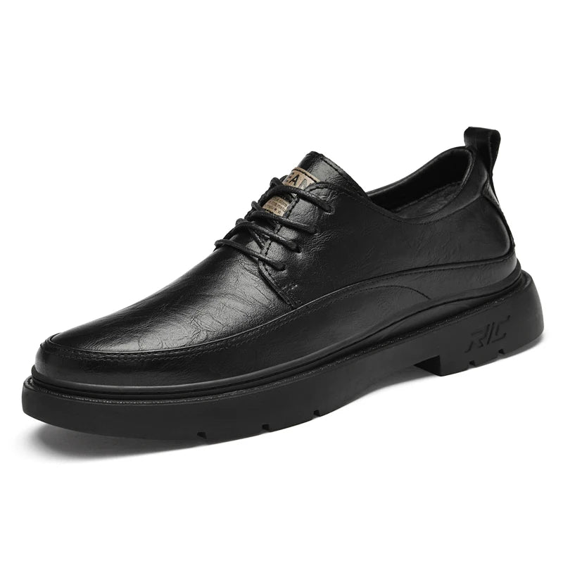 Men's Dress Uniform Oxford Work & Safety Outdoor Shoes Low-top Lace up Leather Business Thickened Fleece Cotton Padded Warm