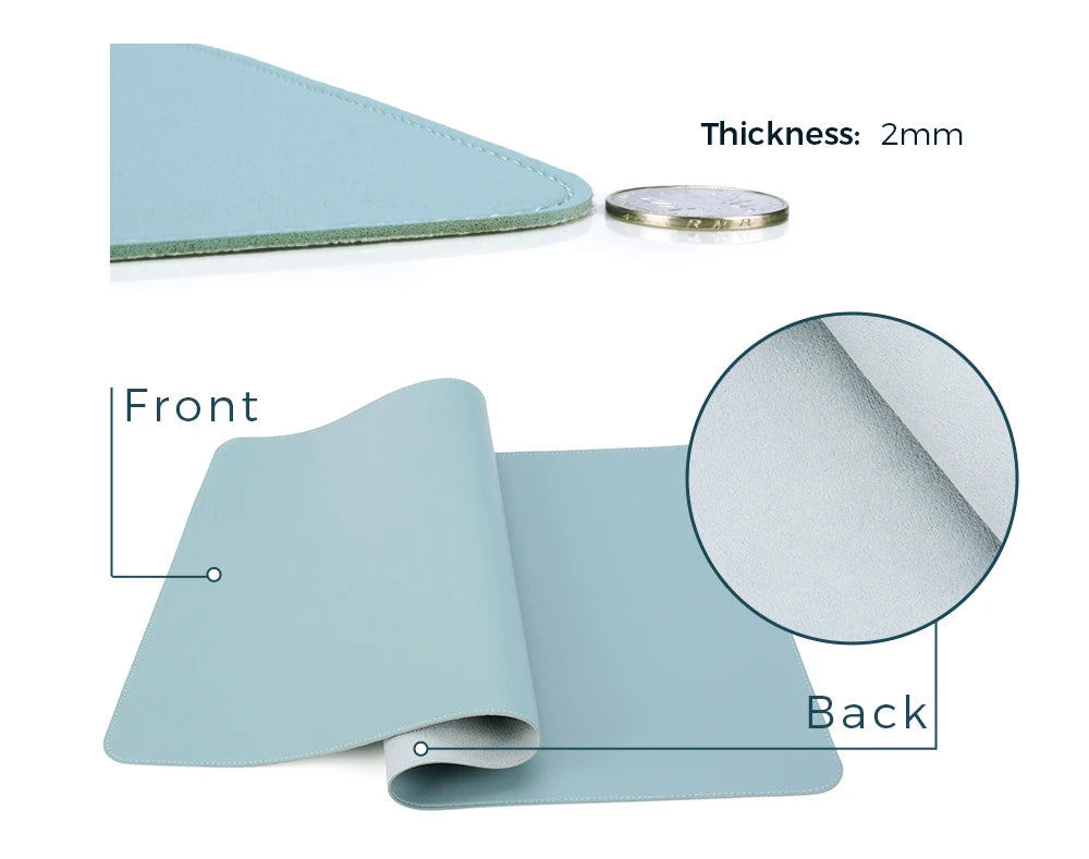 Anti-slip Mouse Pad Double-Sided Leather/Suede Gaming Mice Mat Desk 300*600mm Comfortable for Home Office Laptop PC MacBook