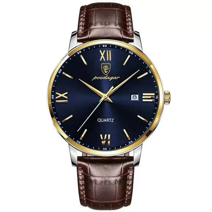 POEDAGAR 826 Men's Watches Top Reloj Luxury Men Wrist Watch Leather Quartz Watch Sports Waterproof Male Business Date Clock