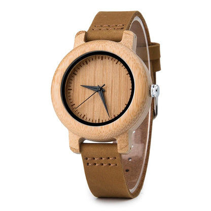 For DODO DEER 2020 Antique Bamboo Quartz Wristwatch Genuine Leather Strap Branded Couples Fashion Pointer Dial