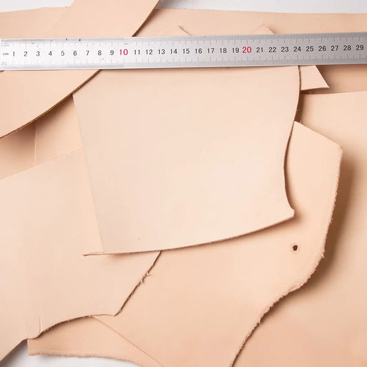 Vegetable Tanned Leather Thickness Cowhide Cow Leather Scraps Leather Pieces Leftover Retro DIY Cheap