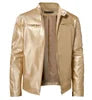 Custom Logo Wholesale Autumn Winter Mens Warm Windbreaker Faux PU Leather Coat Plus Size 4xl 5xl Motorcycle Jackets