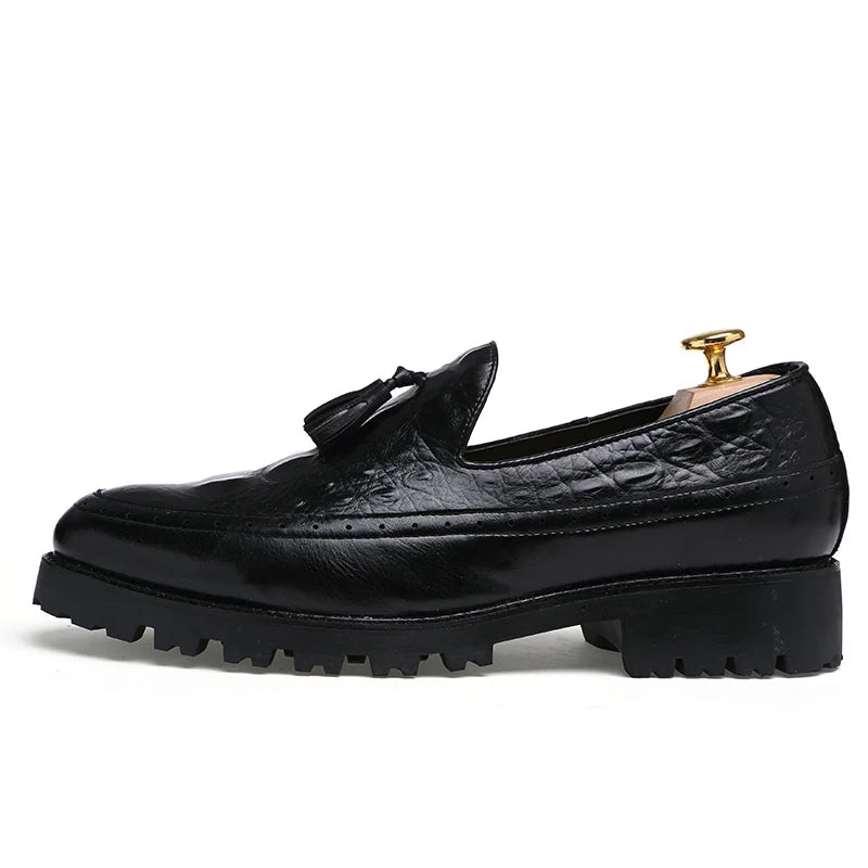 2021 New Arrivals Mens Oxford Loafers Slip-On Pointy Toe Business Casual Dress Formal Leather Shoes