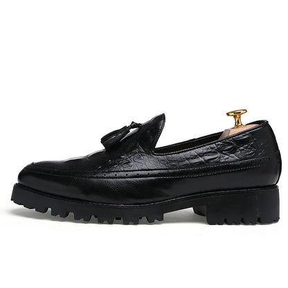 2021 New Arrivals Mens Oxford Loafers Slip-On Pointy Toe Business Casual Dress Formal Leather Shoes