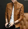 OEM Autumn Winter New Products Men Casual Outwear Stand Collar Faux Leather Motorcycle Jackets Youth Slim PU Coats