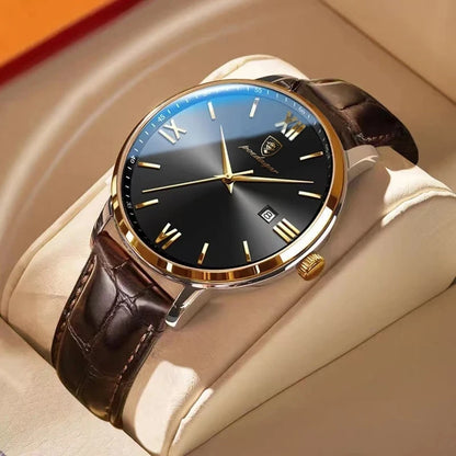 POEDAGAR 826 Men's Watches Top Reloj Luxury Men Wrist Watch Leather Quartz Watch Sports Waterproof Male Business Date Clock