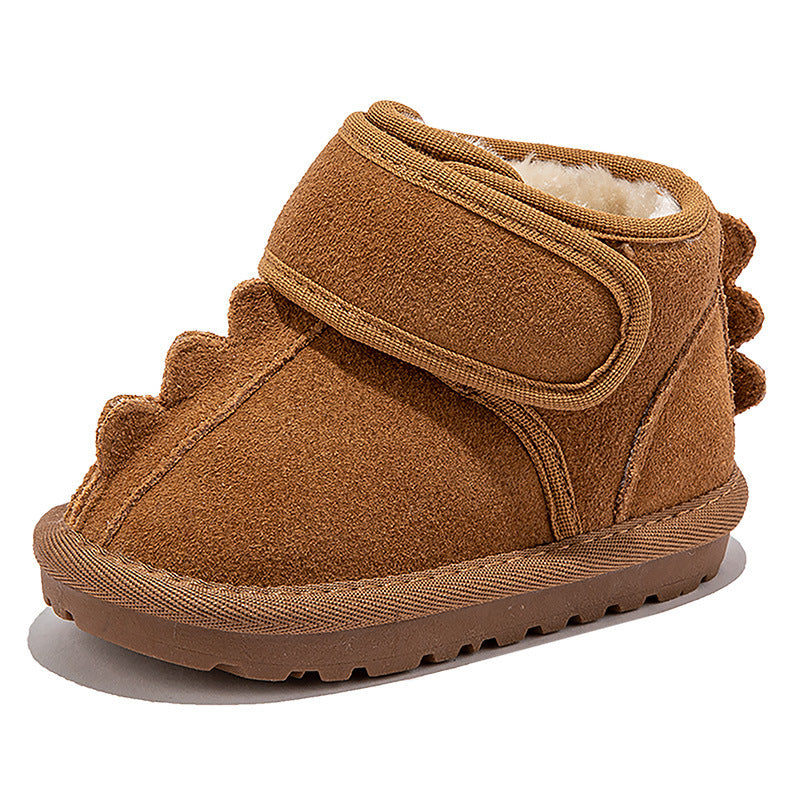 Genuine Leather Kidsren's Snow Boots Sports Northeast Thickeneded Kidsren's Baby Anti-Slip Boots Winter 2025 New Cold-Proof Cotton Shoes